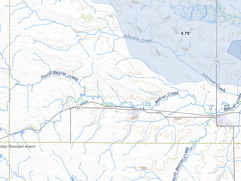 NEXRAD radar-signature map of the hail storm over Aplington, IA on Jul 26, 2026