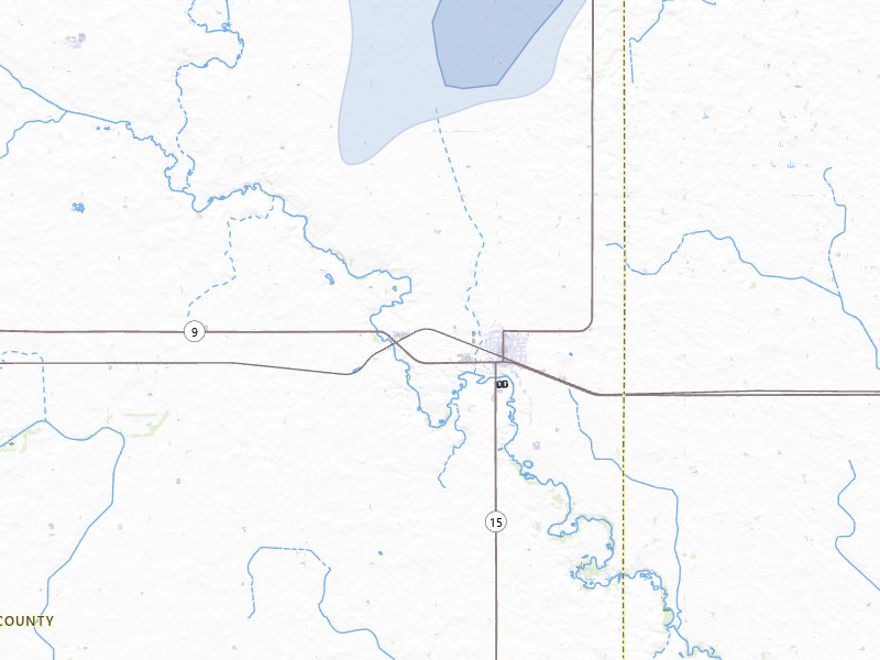 NEXRAD radar-signature map of the hail storm over Armstrong, IA on Jun 30, 2026