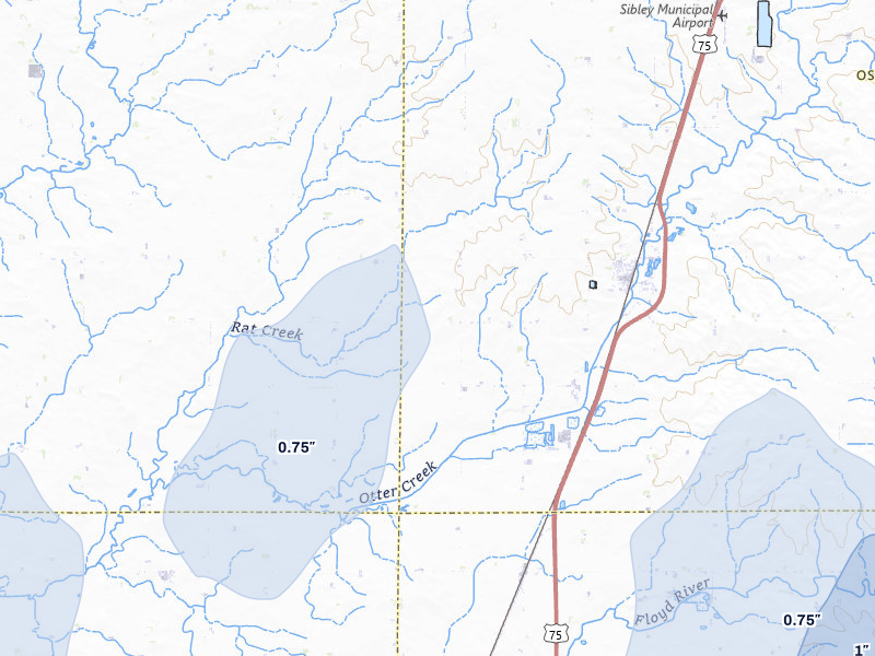 NEXRAD radar-signature map of the hail storm over Ashton, IA on Jun 30, 2026