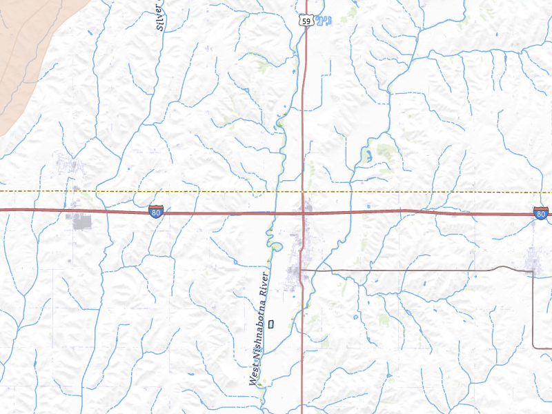 Radar-estimated hail-size map of the storm over Avoca, IA on Apr 23, 2026