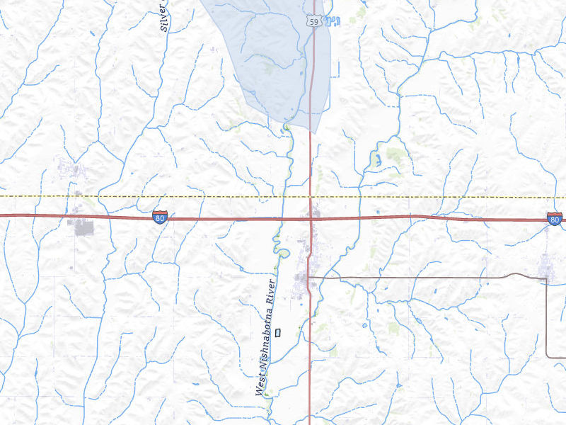 NEXRAD radar-signature map of the hail over Avoca, IA