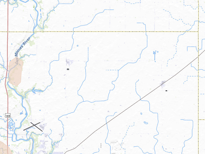 Radar-estimated hail-size map of the storm over Badger, IA on Apr 23, 2026