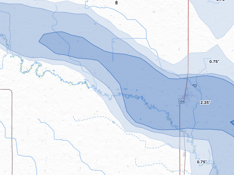 NEXRAD radar-signature map of the hail storm over Bancroft, IA on May 15, 2026