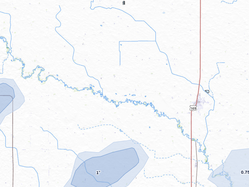 NEXRAD radar-signature map of the hail storm over Bancroft, IA on Jun 28, 2026