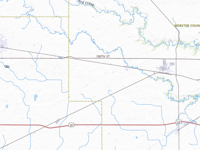 Radar-estimated hail-size map of the storm over Barnum, IA on Jun 28, 2026