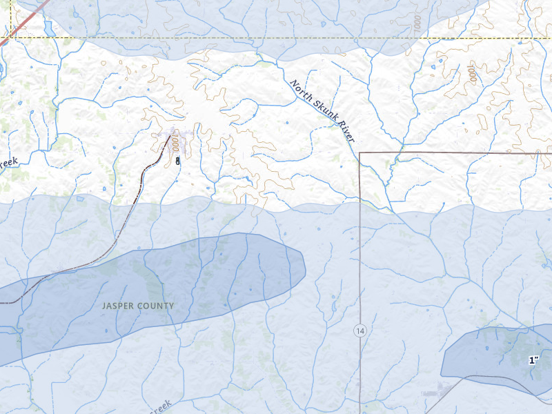 NEXRAD radar-signature map of the hail storm over Baxter, IA on Mar 30, 2026