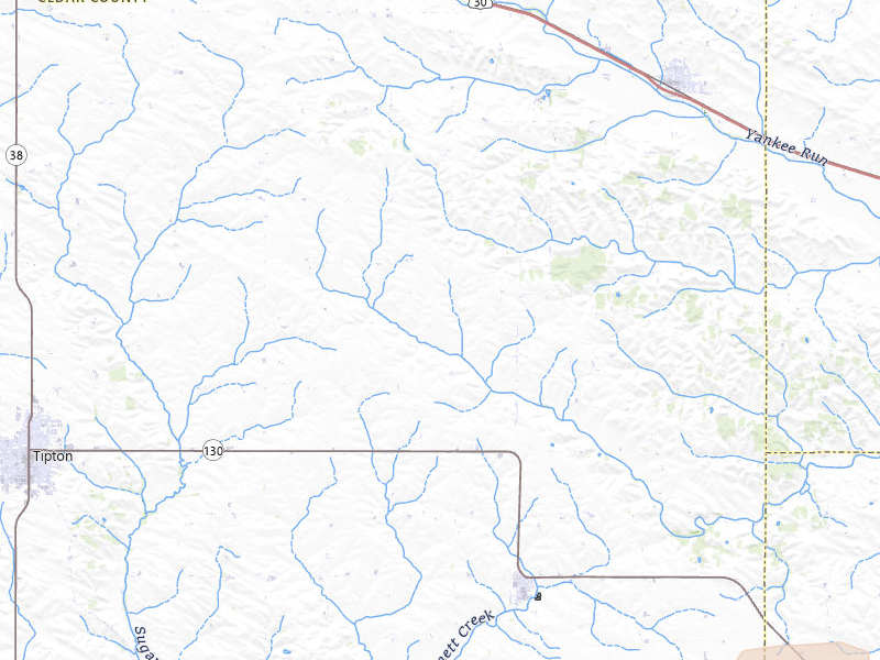 Radar-estimated hail-size map of the storm over Bennett, IA on Mar 30, 2026