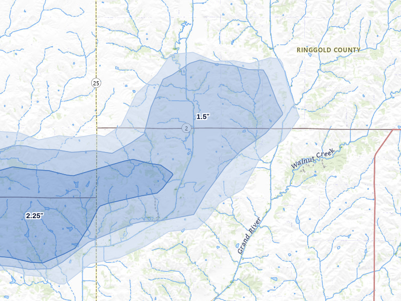 NEXRAD radar-signature map of the hail storm over Benton, IA on May 18, 2026