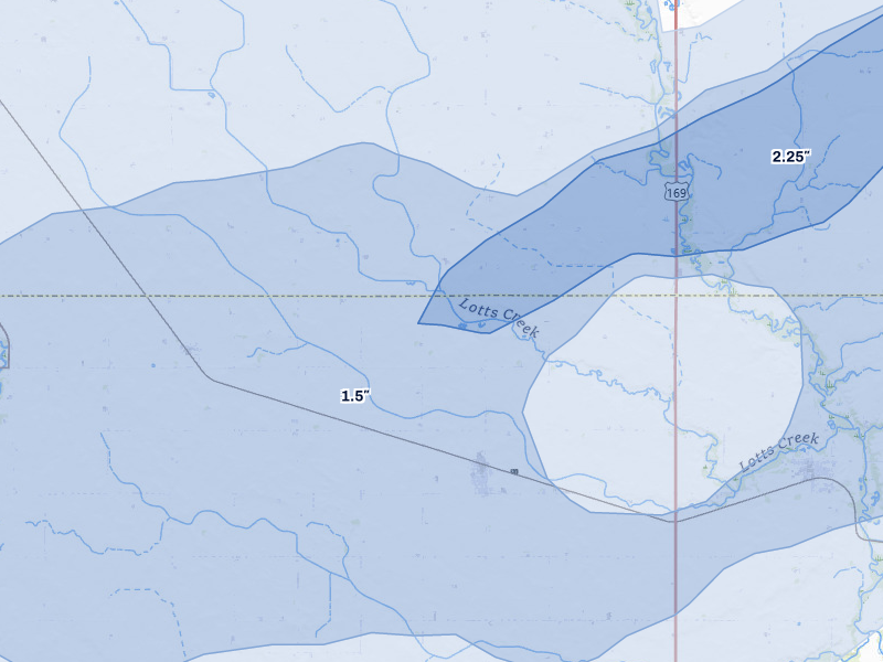 NEXRAD radar-signature map of the hail storm over Bode, IA on May 15, 2026