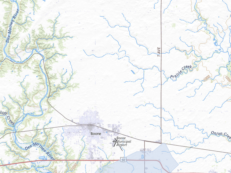 NEXRAD radar-signature map of the hail over Boone, IA