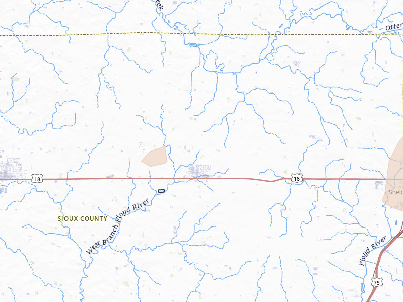 Radar-estimated hail-size map of the storm over Boyden, IA on May 17, 2026
