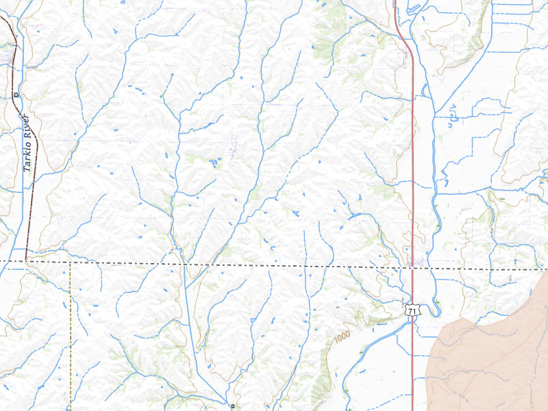 Radar-estimated hail-size map of the storm over Braddyville, IA on Apr 3, 2026