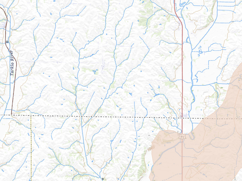 Radar-estimated hail-size map of the storm over Braddyville, IA on Apr 26, 2026