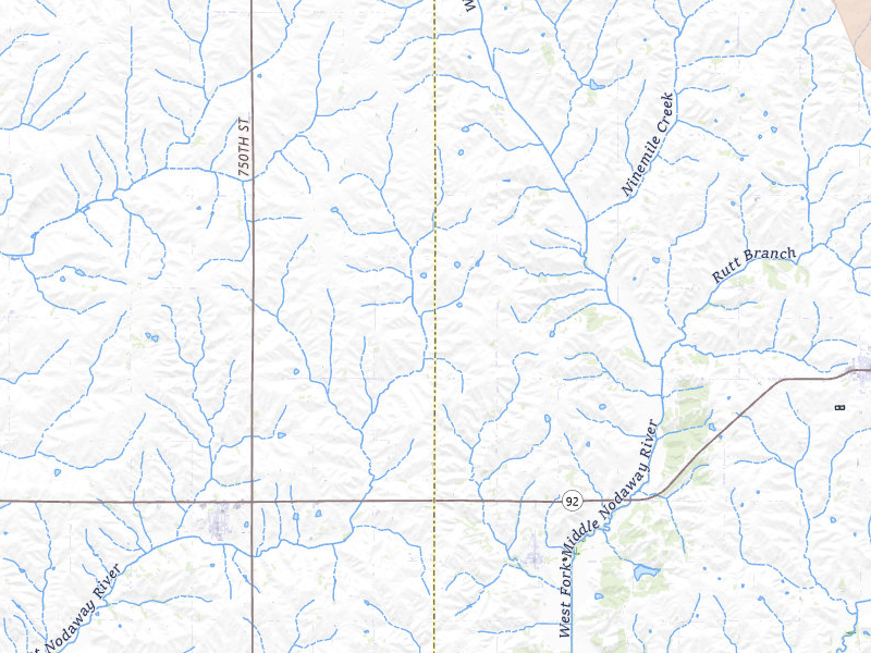 Radar-estimated hail-size map of the storm over Bridgewater, IA on Apr 23, 2026
