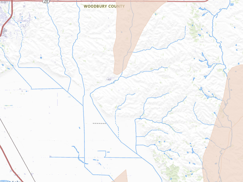 Radar-estimated hail-size map of the storm over Bronson, IA on Jun 30, 2026