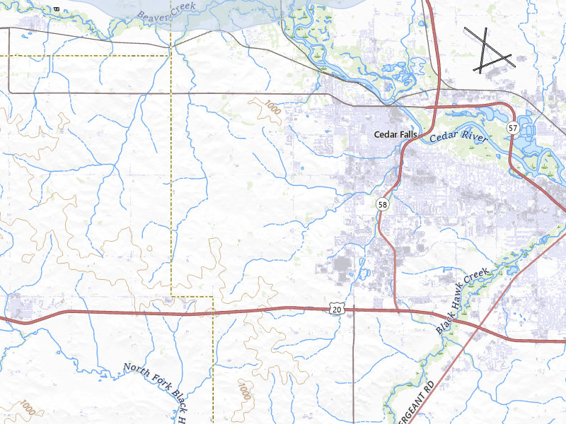 NEXRAD radar-signature map of the hail storm over Cedar Falls, IA on Jul 26, 2026