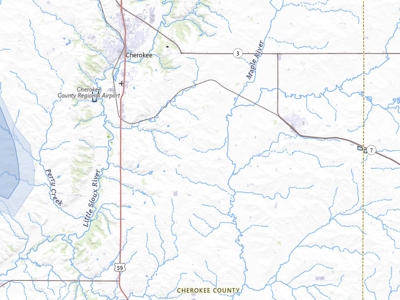 NEXRAD radar-signature map of the hail storm over Cherokee, IA on Apr 22, 2026