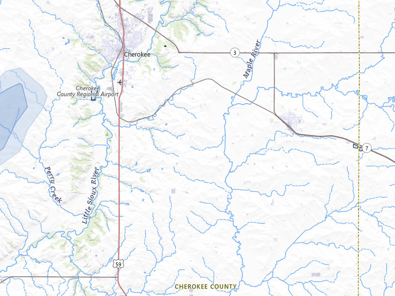 NEXRAD radar-signature map of the hail storm over Cherokee, IA on May 17, 2026