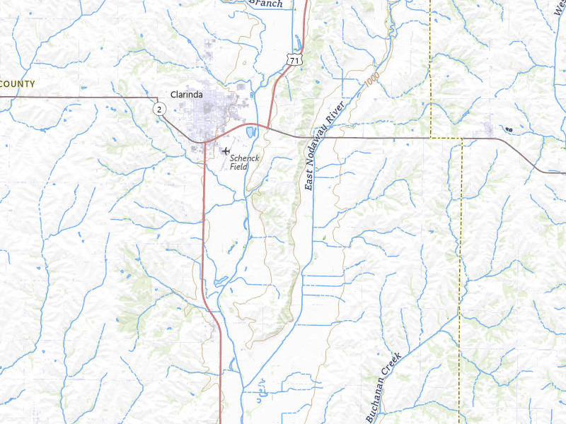NEXRAD radar-signature map of the hail storm over Clarinda, IA on Jul 10, 2026