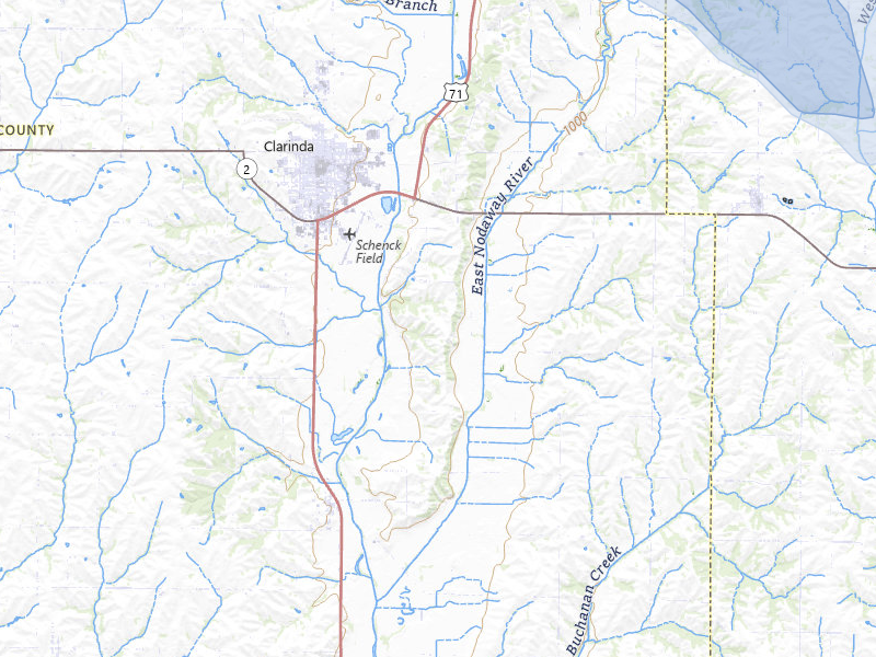 NEXRAD radar-signature map of the hail storm over Clarinda, IA on Jul 20, 2026