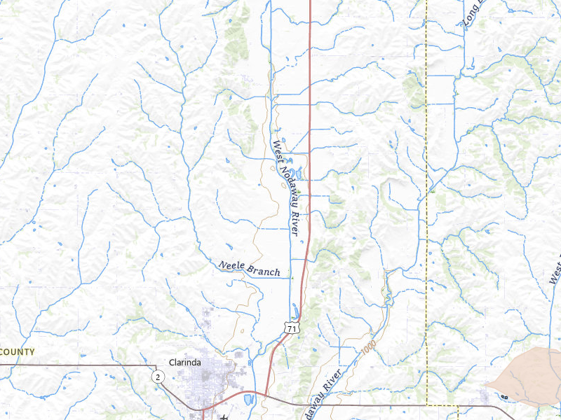 Radar-estimated hail-size map of the storm over Clarinda, IA on Aug 9, 2026