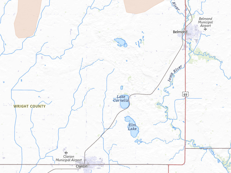 Radar-estimated hail-size map of the storm over Clarion, IA on Jul 2, 2026