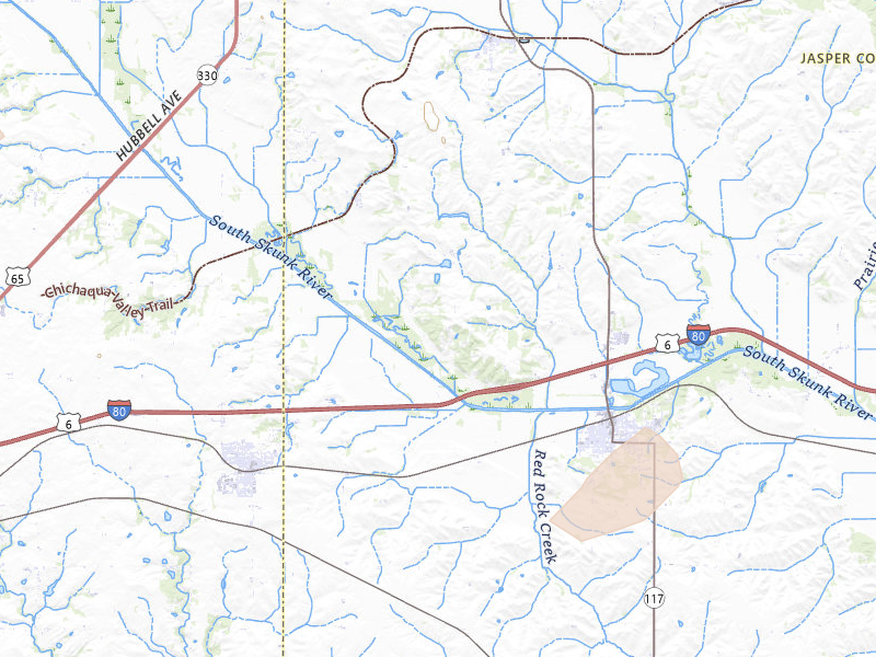 Radar-estimated hail-size map of the storm over Colfax, IA on Jul 2, 2026