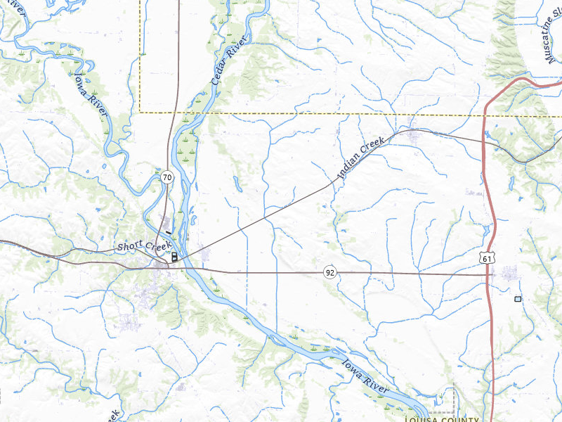 Radar-estimated hail-size map of the storm over Columbus Junction, IA on Mar 10, 2026