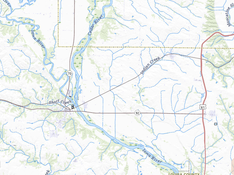 Radar-estimated hail-size map of the storm over Columbus Junction, IA on May 15, 2026