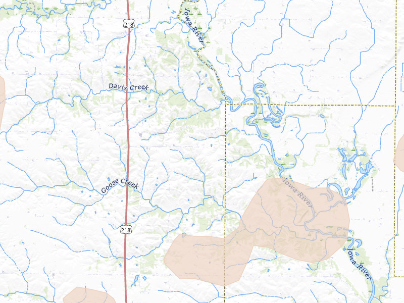 Radar-estimated hail-size map of the storm over Columbus Junction, IA on Jun 11, 2026
