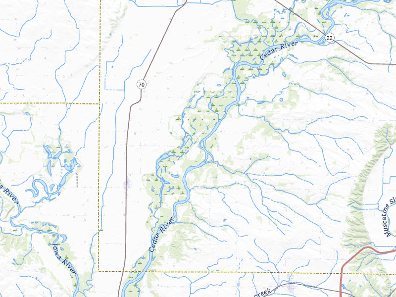 Radar-estimated hail-size map of the storm over Conesville, IA on Mar 31, 2026