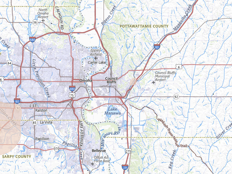 Radar-estimated hail-size map of the storm over Council Bluffs, IA on Jul 8, 2026