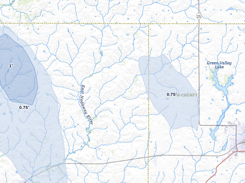 NEXRAD radar-signature map of the hail storm over Creston, IA on Jun 1, 2026