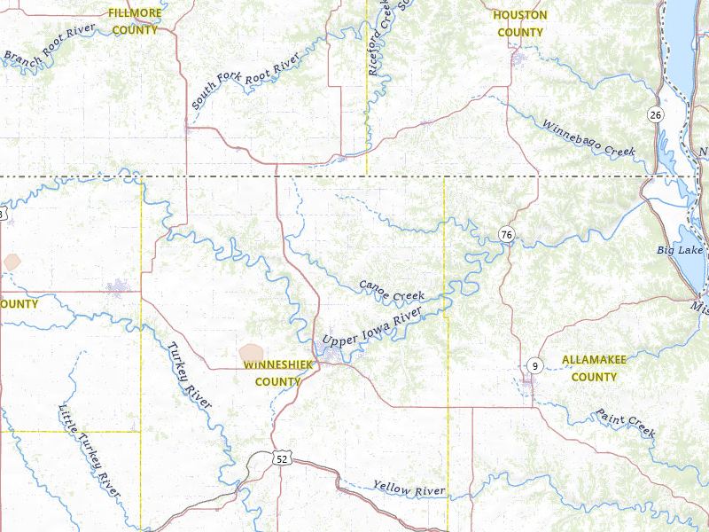 Radar-estimated hail-size map of the storm over Decorah, IA on Jun 10, 2026