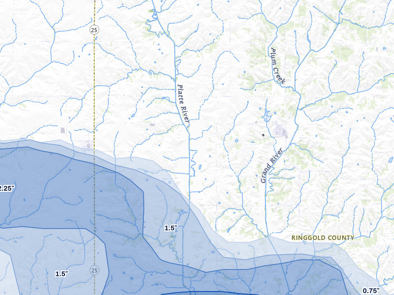 NEXRAD radar-signature map of the hail storm over Diagonal, IA on May 16, 2026