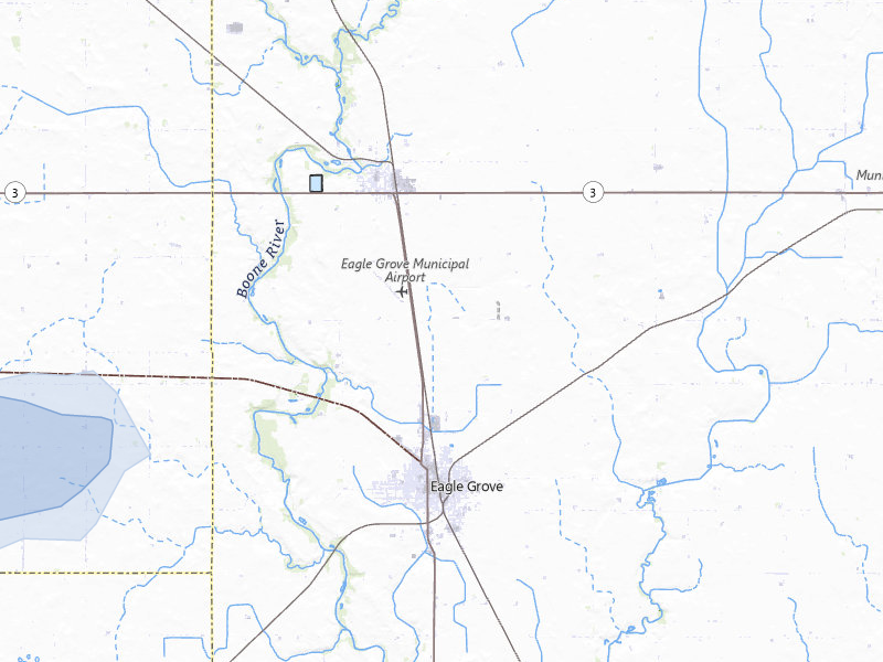 NEXRAD radar-signature map of the hail storm over Eagle Grove, IA on May 15, 2026