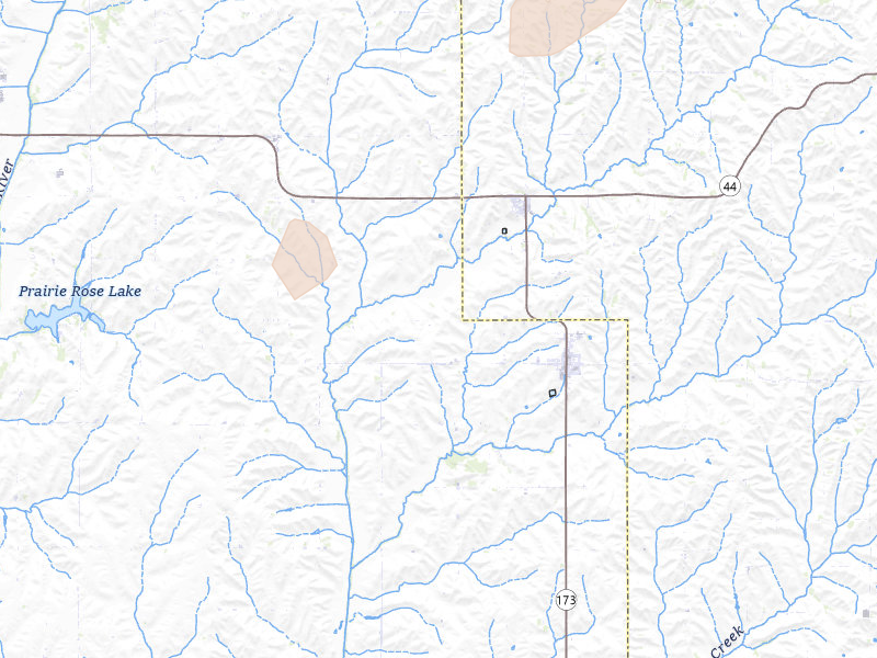 Radar-estimated hail-size map of the storm over Elk Horn, IA on Mar 5, 2026