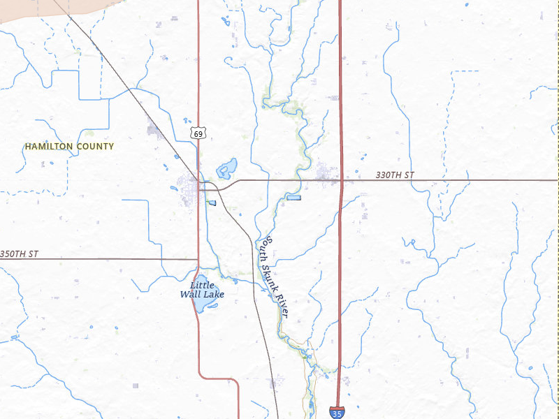 Radar-estimated hail-size map of the storm over Ellsworth, IA on Jul 2, 2026