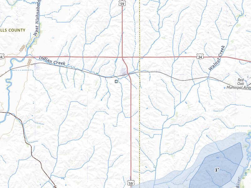 NEXRAD radar-signature map of the hail storm over Emerson, IA on Mar 6, 2026