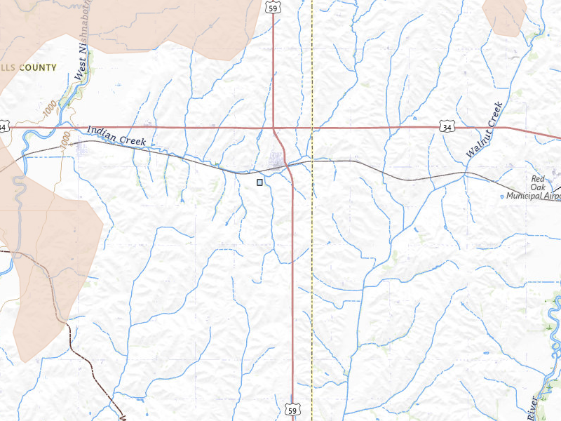 Radar-estimated hail-size map of the storm over Emerson, IA on May 17, 2026