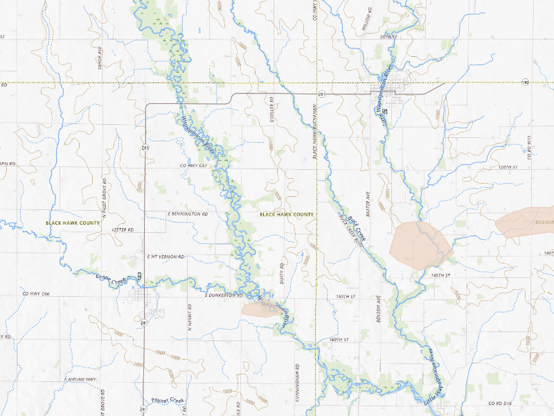Radar-estimated hail-size map of the storm over Fairbank, IA