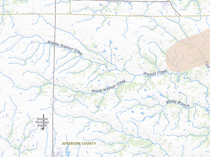 Radar-estimated hail-size map of the storm over Fairfield, IA on Mar 31, 2026