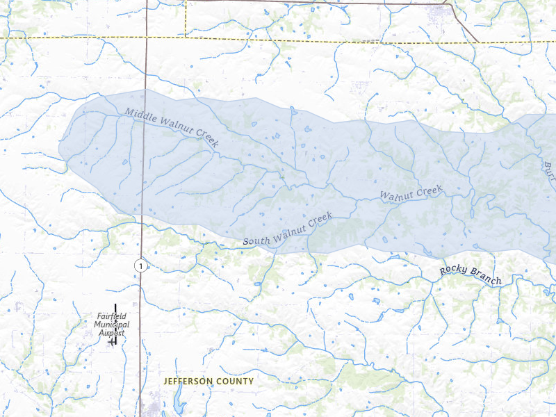 NEXRAD radar-signature map of the hail storm over Fairfield, IA on May 4, 2026