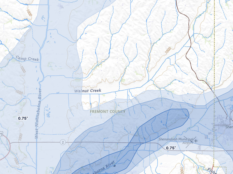 NEXRAD radar-signature map of the hail storm over Farragut, IA on Apr 23, 2026