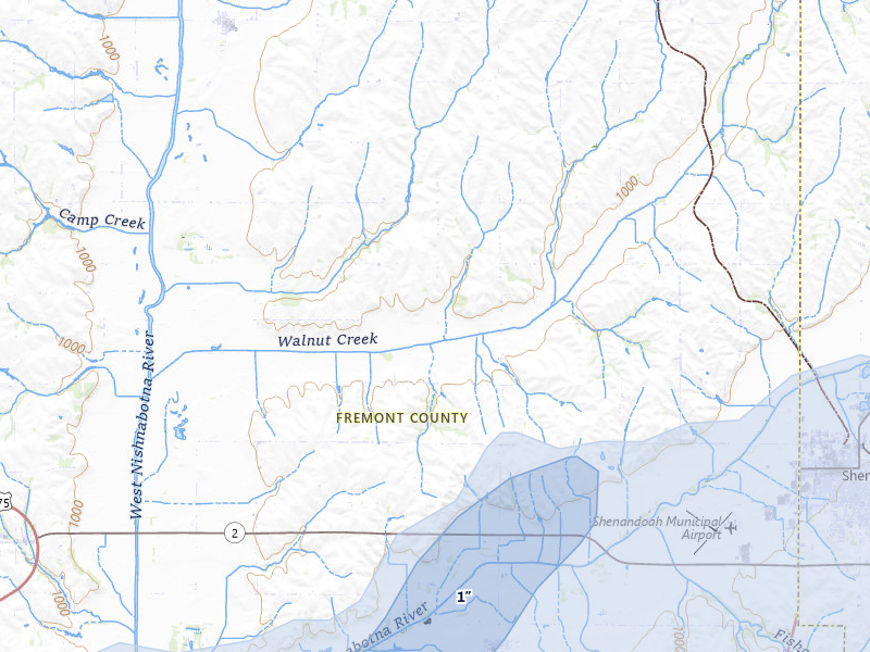 NEXRAD radar-signature map of the hail storm over Farragut, IA on May 16, 2026