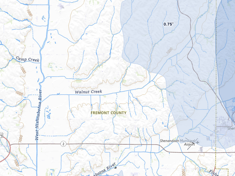NEXRAD radar-signature map of the hail storm over Farragut, IA on Jun 30, 2026
