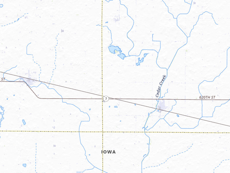 Radar-estimated hail-size map of the storm over Fonda, IA on May 17, 2026