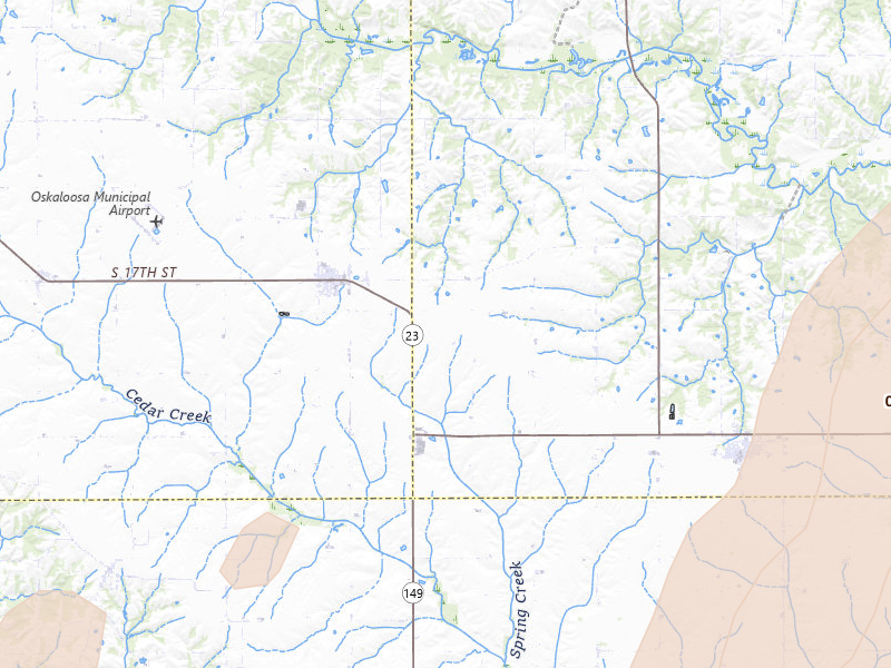 Radar-estimated hail-size map of the storm over Fremont, IA on Apr 17, 2026