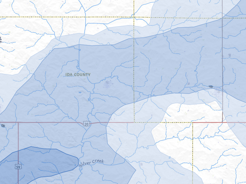 NEXRAD radar-signature map of the hail storm over Galva, IA on May 15, 2026