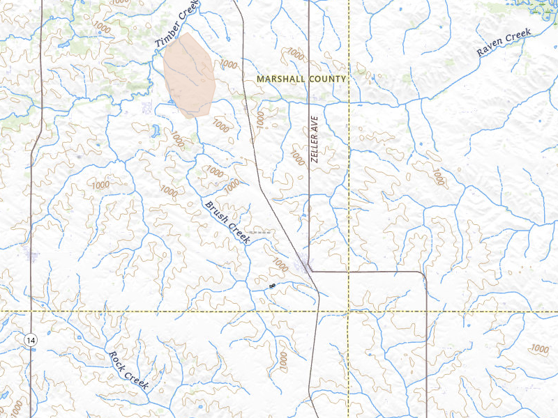 Radar-estimated hail-size map of the storm over Gilman, IA on Jun 11, 2026